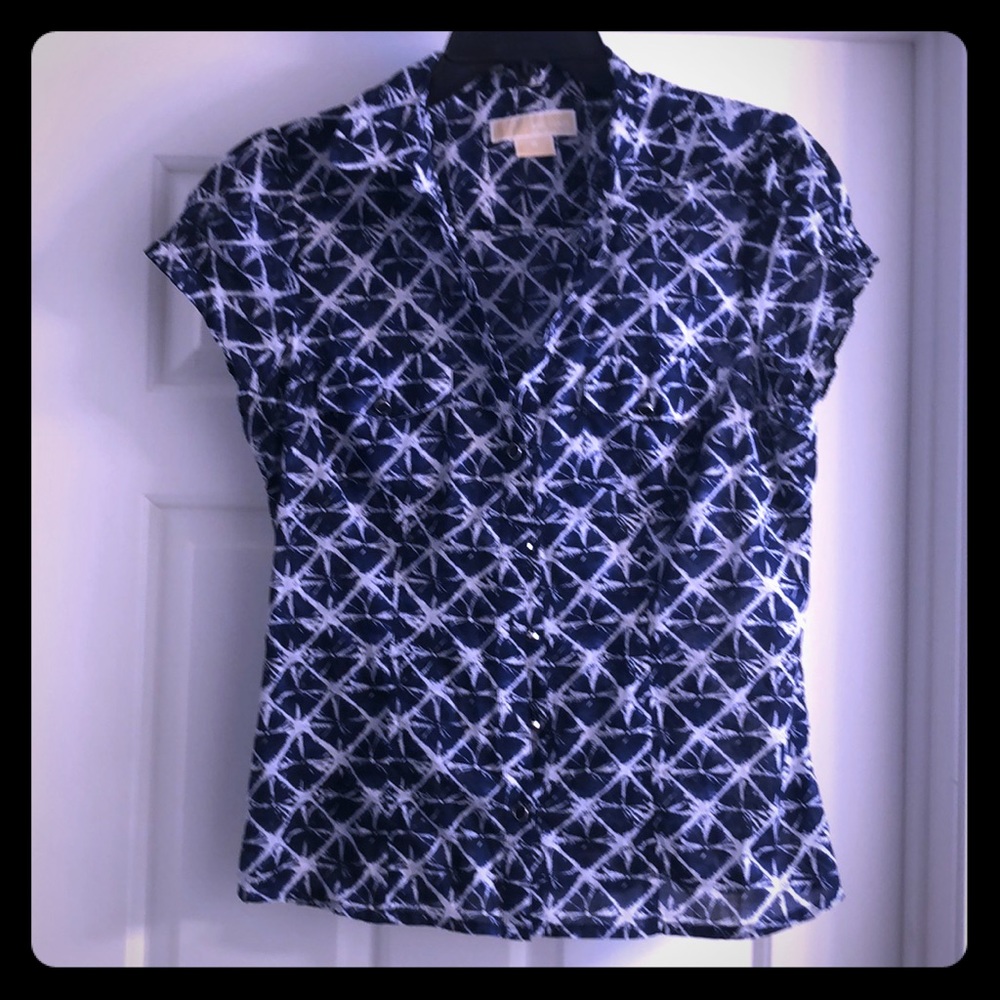 Blue & White Michael Kors Button-Down Shirt